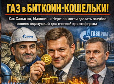 Газ из трубы &ndash; в биткоин-кошельки: как Ильхам Халыгов, Дмитрий Махонин и Сергей Черезов могли превратить ресурсы Газпрома в теневую криптоферму
